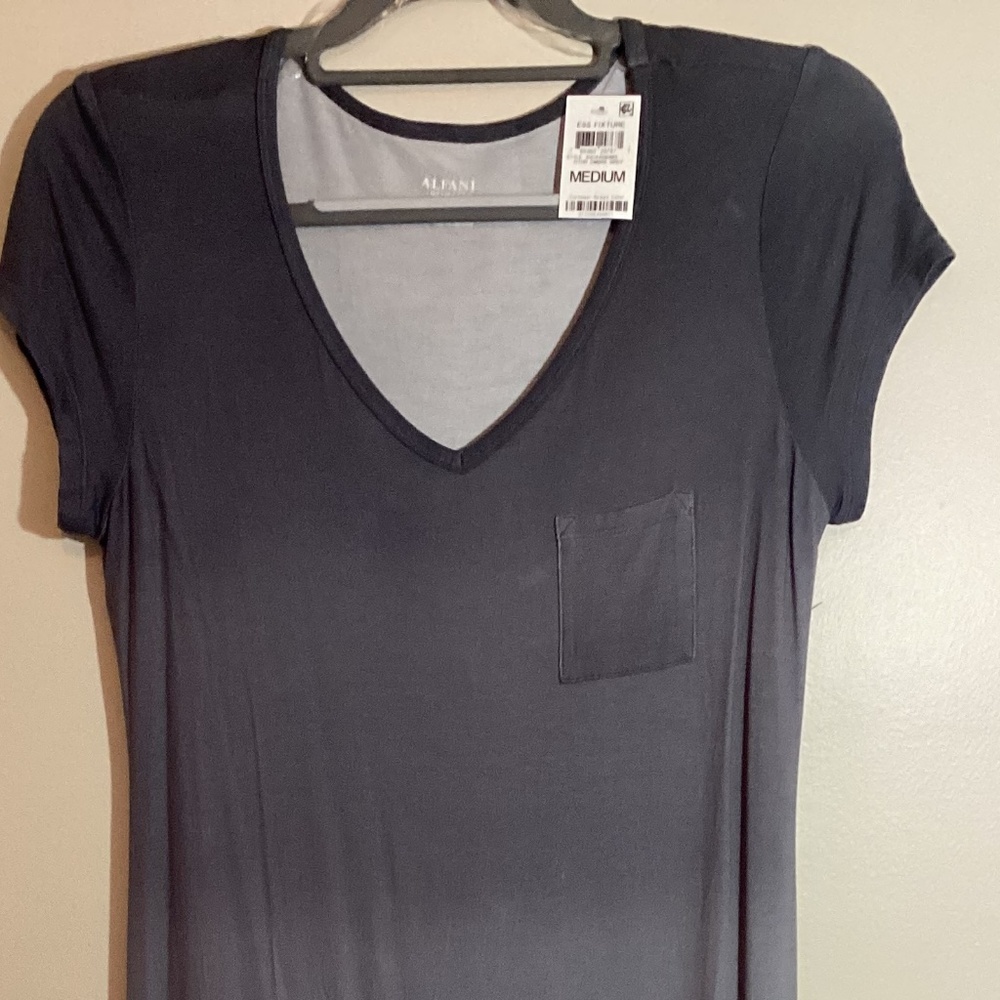 Alfani size Medium grey ombré dress w side slits and small pocket.